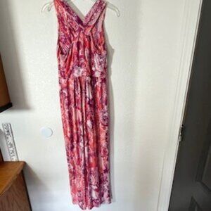 Soma Colorful Magenta and Coral Maxi Dress- Size M